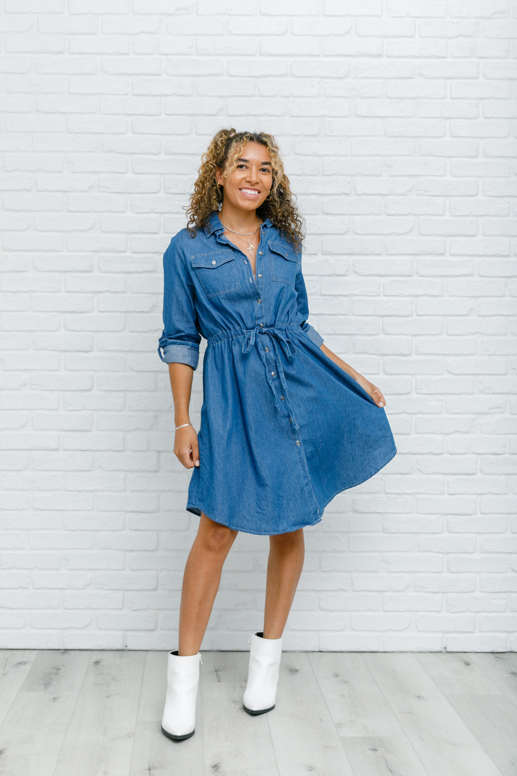 Amazon.com: Hurykte Women's Short Sleeve Denim Dress Babydoll Tiered Button  Down Dresses Summer Flowy Jean Shirt Dresses : Clothing, Shoes & Jewelry